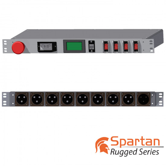 1U MIL SPEC PDU, 30A, 8 x MS3102E16-10S, TAA Compliant