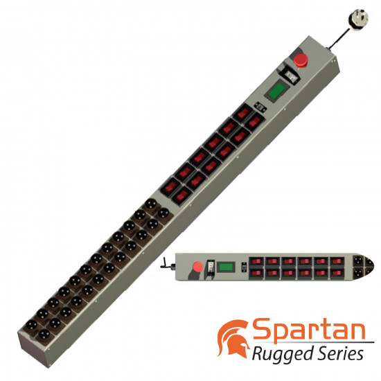 0U MIL SPEC PDU, 30A, L6-30P Input, 24 x MS3102E16-10S, TAA Compliant